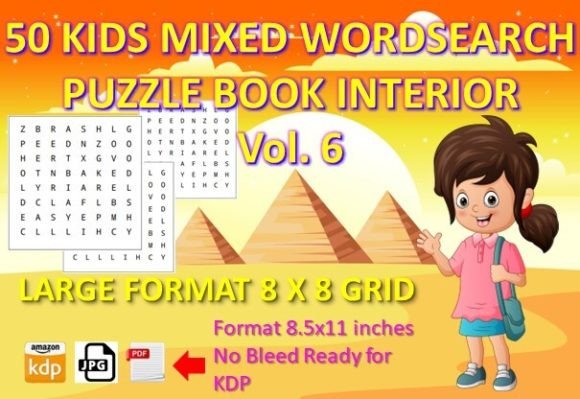 Choosing the Right Word Search Puzzle Book Interior: A Look at 50 Kids Mixed Word Search Vol 6