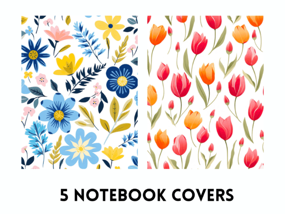 Floral Notebook Covers: 5 Beautiful KDP Cover Designs