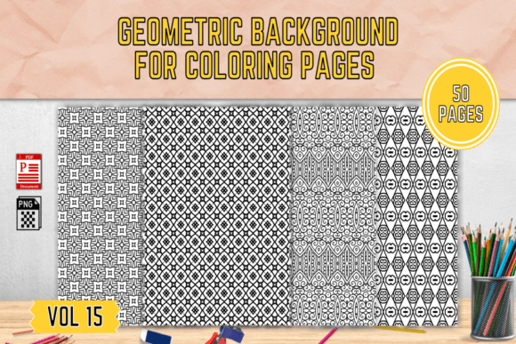 Geometric Background Coloring Page Vol15: A Practical Resource for Creators and Publishers