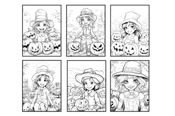 Girl Halloween Coloring Pages as Creative Assets