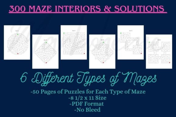 Maze Book Interiors-300 Puzzles for Designers & Publishers
