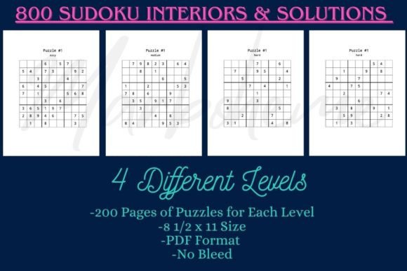 Sudoku Book Interiors-800 Puzzles: Inside a Complete 9×9 Puzzle Collection