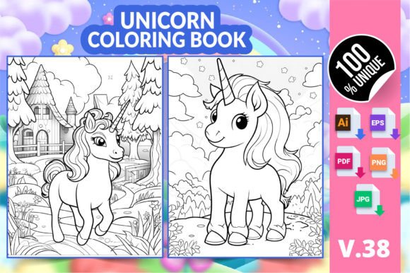 Unicorn Coloring Book KDP Interior V38: Your Gateway to Creative and Profitable Publishing