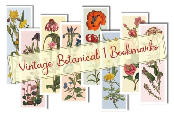 Vintage Botanical 1 Bookmarks: Timeless Floral Art for Every Reader